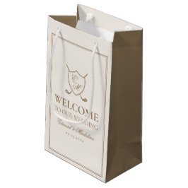 Elegant Crest Monogram Golf Wedding Welcome Bag Klein Cadeauzakje