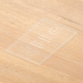 Elegant Crest Monogram Luxury Wedding Acryl Uitnodigingen (Laagn)