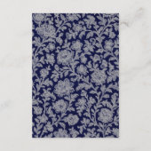 Elegant Crest Monogram Navy Heritage Wedding Informatiekaartje (Achterkant)