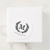Elegant Crest Monogram Wedding Bedankjes Labels (In situ)