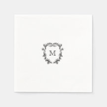 Elegant Crest Monogram Wedding Napkin