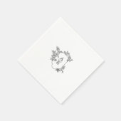 Elegant Crest Monogram Wedding Napkin Servet (Hoek)