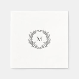 Elegant Crest Monogram Wedding Napkin Servet