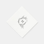 Elegant Crest Monogram Wedding Napkin Servet (Hoek)