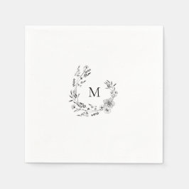 Elegant Crest Monogram Wedding Napkin Servet