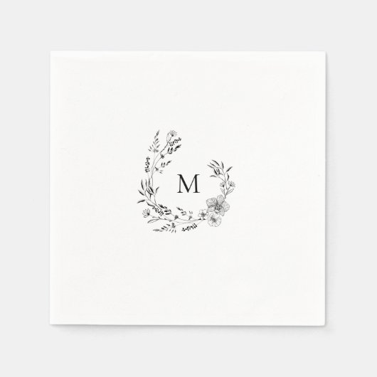 Elegant Crest Monogram Wedding Napkin Servet (Voorkant)