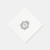 Elegant Crest Monogram Wedding Napkin Servet (Hoek)