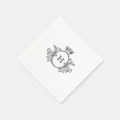 Elegant Crest Monogram Wedding Napkin Servet (Hoek)