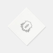 Elegant Crest Monogram Wedding Napkin Servet (Hoek)