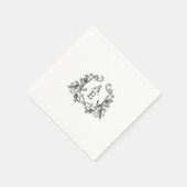 Elegant Crest Monogram Wedding Napkin Servet (Hoek)