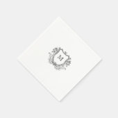 Elegant Crest Monogram Wedding Napkin Servet (Hoek)