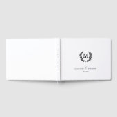 Elegant Crest Monogram Wedding White Gastenboek (Volledig)