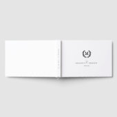 Elegant Crest Monogram Wedding White Gastenboek (Volledig)