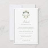 Elegant Crest w / Green Bow Details Behuizing Kaar Bedankkaart (Voorkant)