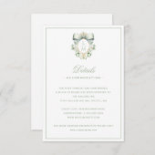 Elegant Crest w / Green Bow Details Behuizing Kaar Bedankkaart (Voorkant / Achterkant)