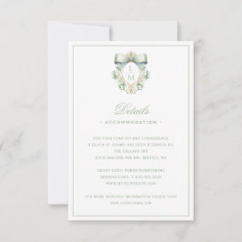 Elegant Crest w / Green Bow Details Behuizing Kaar Bedankkaart
