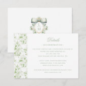 Elegant Crest w / Sage Green Bow Details Bedankkaart (Voorkant / Achterkant)