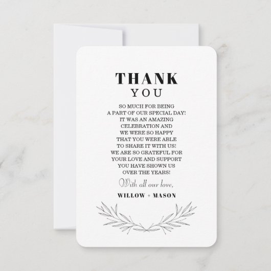 Elegant Crest Wedding Hartelijk dank voor uw foto Bedankkaart (Achterkant)