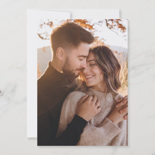 Elegant Crest | Zwart-wit en foto Save The Date (Achterkant)