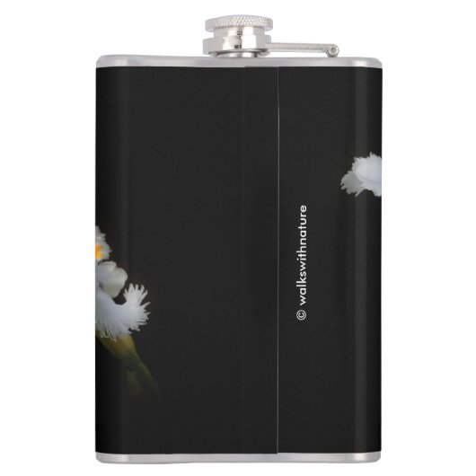 Elegant Crested Iris White Floral Heupfles (Achterkant)