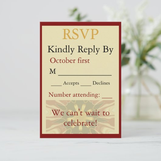 Elegant Crimson and Cream Starburst Design Traditi (Staand voorkant)