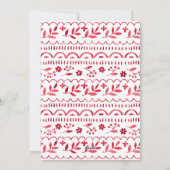 Elegant Crimson Folk Watercolor Christmas Photo Feestdagenkaart (Achterkant)