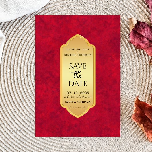 Elegant Crimson Gold luxe royal Kaart