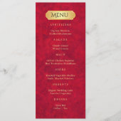 Elegant Crimson Gold Luxe Royal Menu (Voorkant)