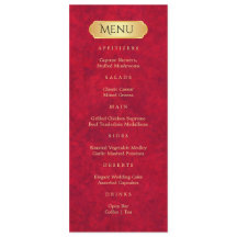 Elegant Crimson Gold Luxe Royal Menu