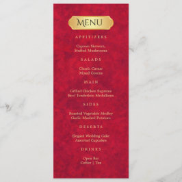 Elegant Crimson Gold Luxe Royal Menu