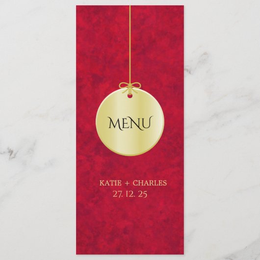 Elegant Crimson Gold Luxe Royal Menu (Achterkant)