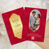 Elegant Crimson goud luxe koninklijke uitnodiging