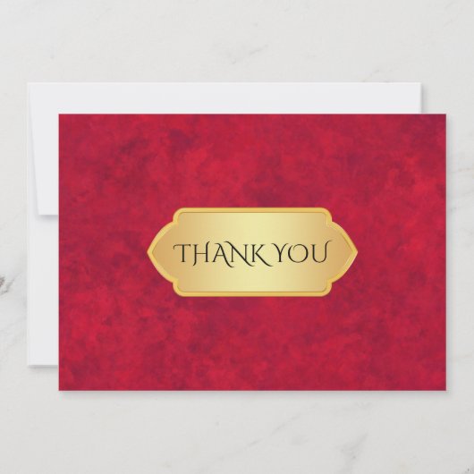 Elegant Crimson goud luxe royal Dank u kaart (Achterkant)