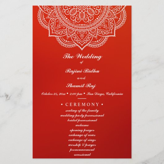 Elegant Crimson Indian Paisley Wedding Ceremony (Voorkant)