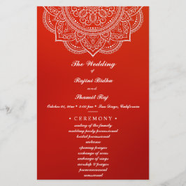 Elegant Crimson Indian Paisley Wedding Ceremony
