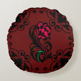 Elegant Crimson Paisley Custom Soft Rond Kussen