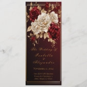 Elegant Crimson Red en Gold Wedding Programmakaart (Voorkant)