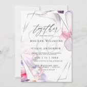 Elegant Crimson Roze en Lila Vloeibare Inkt Kaart (Voorkant)