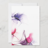 Elegant Crimson Roze en Lila Vloeibare Inkt Kaart (Achterkant)