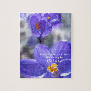 Elegant Crocus Paars Photo Quote Legpuzzel
