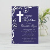 Elegant Cross Baby Baptism Christening Kaart (Staand voorkant)