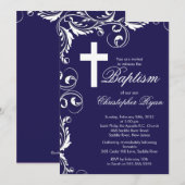 Elegant Cross Baby Baptism Christening Kaart (Voorkant / Achterkant)