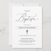 Elegant Cross Baptism Aankondiging Jongen of Meisj (Voorkant)