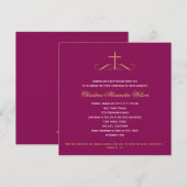 Elegant Cross Baptism/Christening/Eerste Communie Kaart (Voorkant / Achterkant)