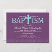 Elegant Cross Baptisme Invitation Kaart (Voorkant)