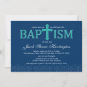 Elegant Cross Baptisme Invitation Kaart (Voorkant)