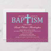 Elegant Cross Baptisme Invitation Kaart (Voorkant)