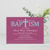 Elegant Cross Baptisme Invitation Kaart (Staand voorkant)