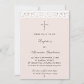 Elegant Cross Christening Christian Baptism Kaart (Voorkant)