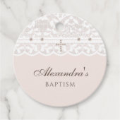 Elegant Cross Christian Baptism Thank You  Bedankjes Labels (Voorkant)
